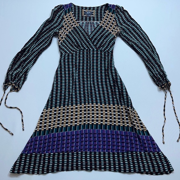 Maeve Dresses & Skirts - Anthropologie Maeve Long Sleeve A-Line Dress Womens Size 00 Zip Side Viscose